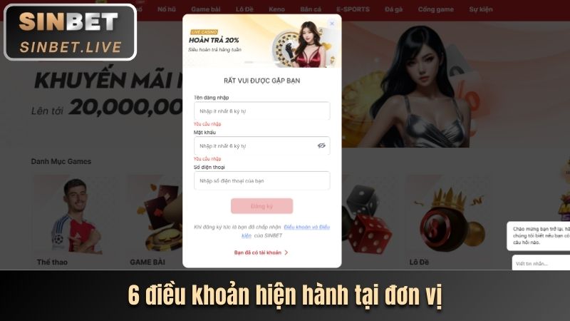 CHÍNH SÁCH ĐIỀU KHOẢN HIỆN HÀNH TẠI NỀN TẢNG SINBET 2 6 NỘI DUNG ĐIỀU KHOẢN HIỆN HÀNH TẠI NHÀ CÁI