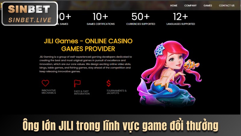 BẮN CÁ SINBET - SĂN THƯỞNG ĐỔI TIỀN THẬT VỚI 30+ TRÒ CHƠI 5 ÔNG LỚN JILI TRONG LĨNH VỰC PHÁT TRIỂN GAME ĐỔI THƯỞNG