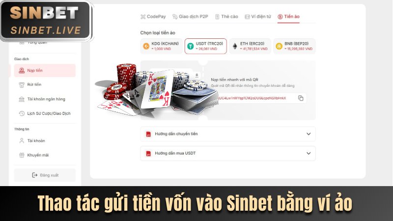 NẠP TIỀN SINBET - CÁCH GIAO DỊCH THẦN TỐC TRONG 1 PHÚT 2 THAO TAC GUI TIEN VON VAO SINBET BANG VI AO